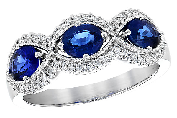 14K White Gold Sapphire Anniversary Band