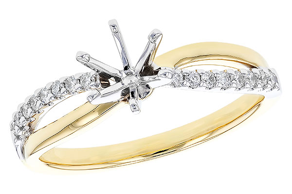 14K Two-Tone Diamond Semi-Mount Ring