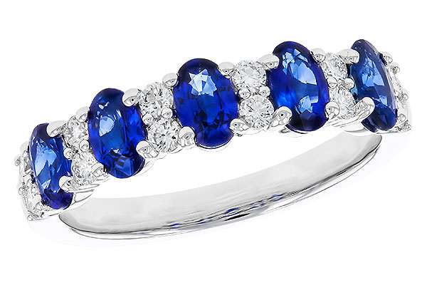 14K White Gold Sapphire Anniversary Band