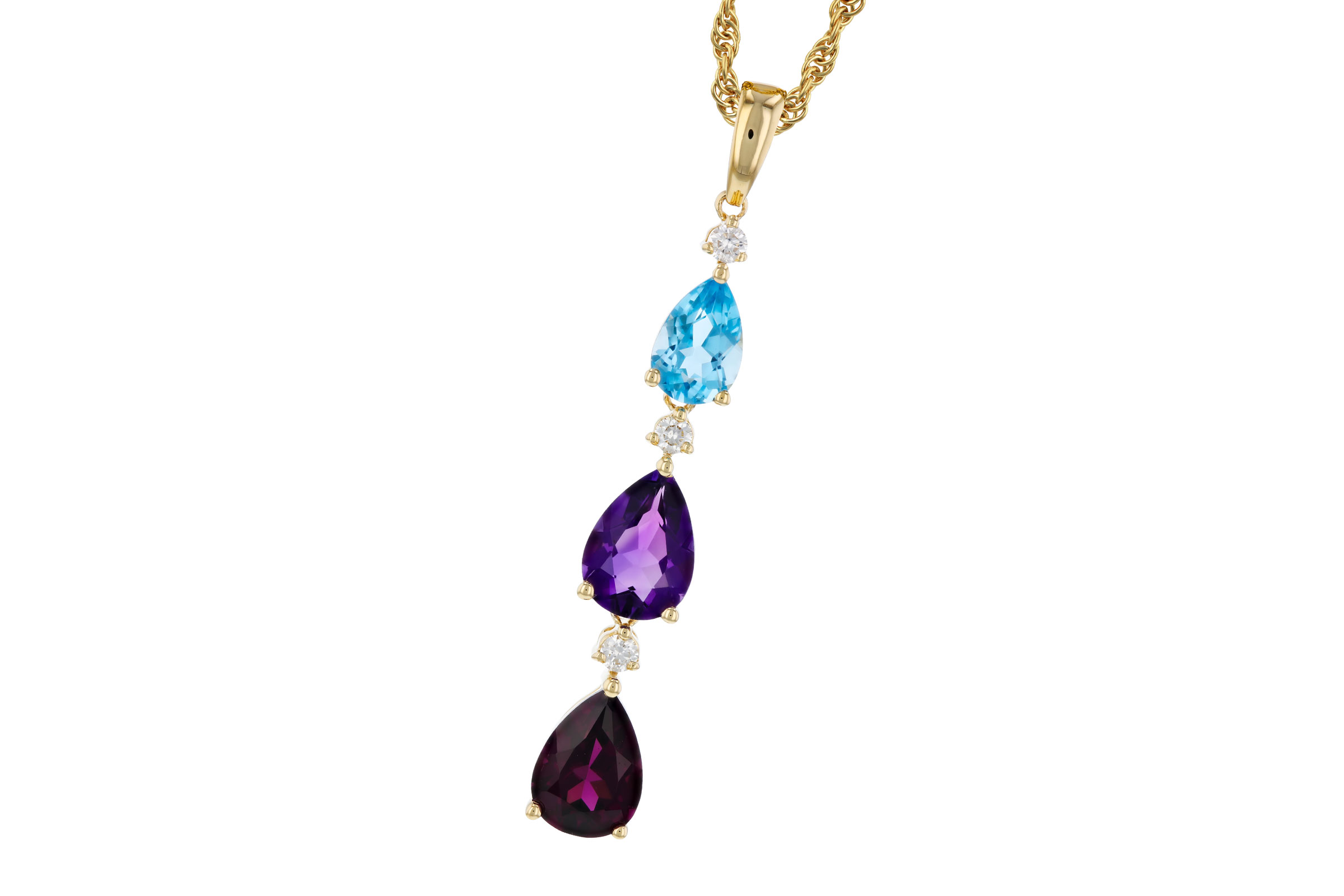 14K Yellow Gold Amethyst Necklace