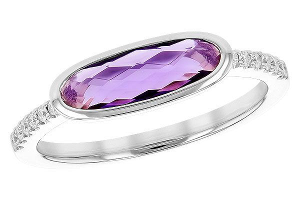14K White Gold Amethyst Ring