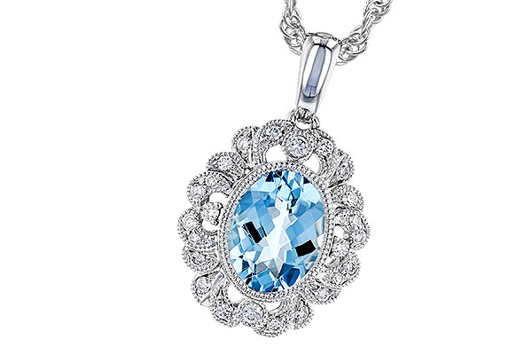 14K White Gold Aquamarine Necklace
