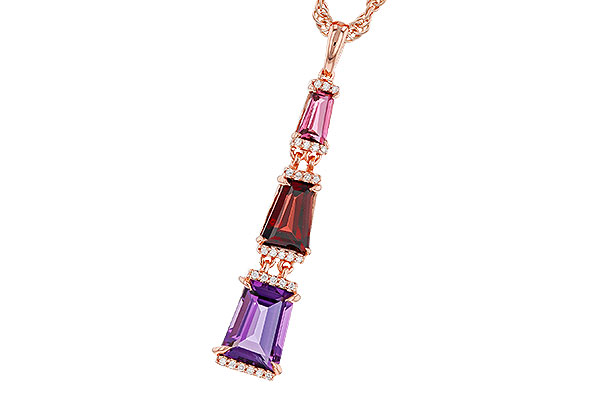 14K Rose Gold Amethyst Necklace