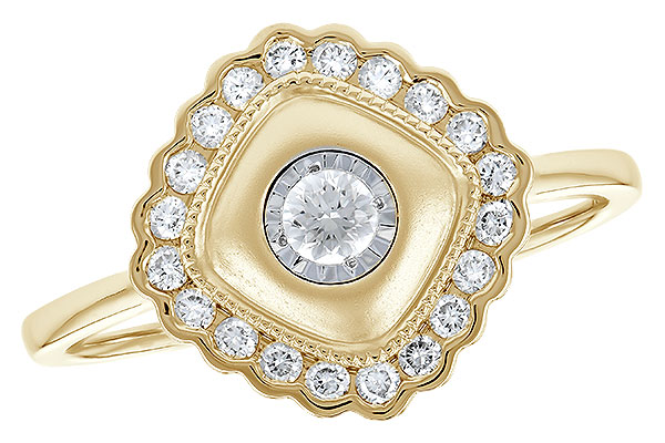 14K Yellow Gold Diamond Ring