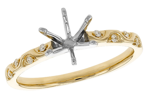14K Yellow Gold Diamond Semi-Mount Ring