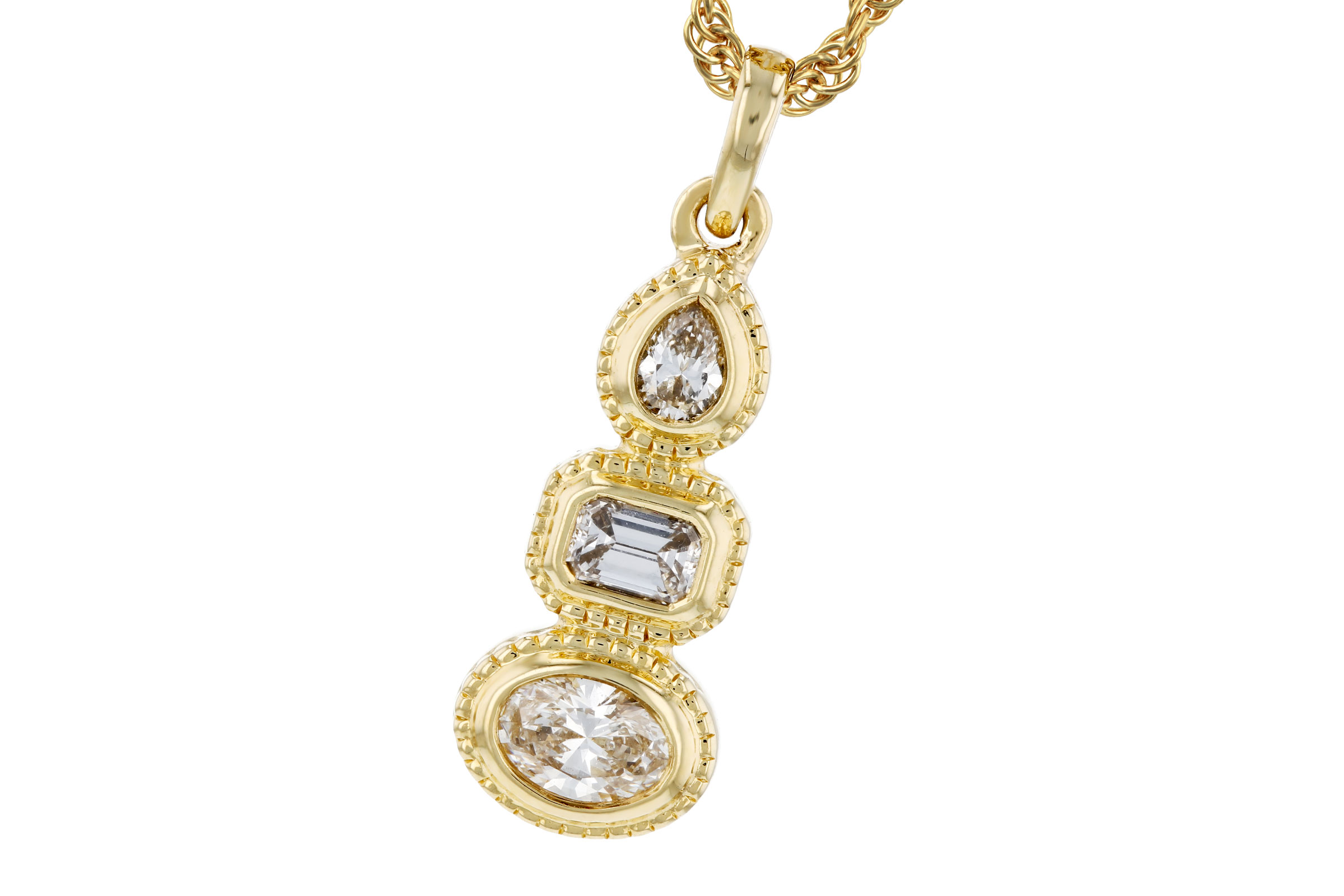 14K Yellow Gold Diamond Necklace