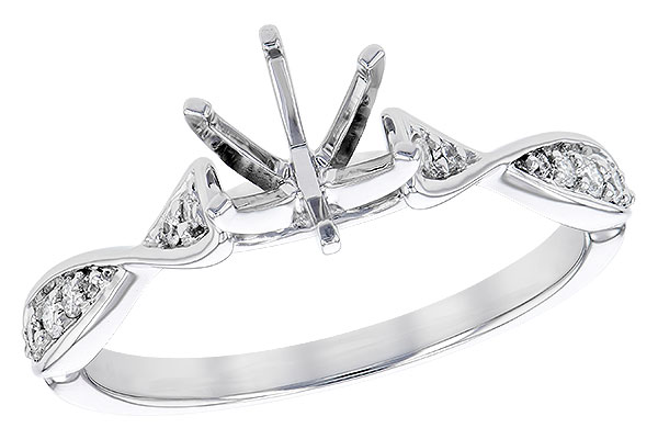 14K White Gold Diamond Semi-Mount Ring