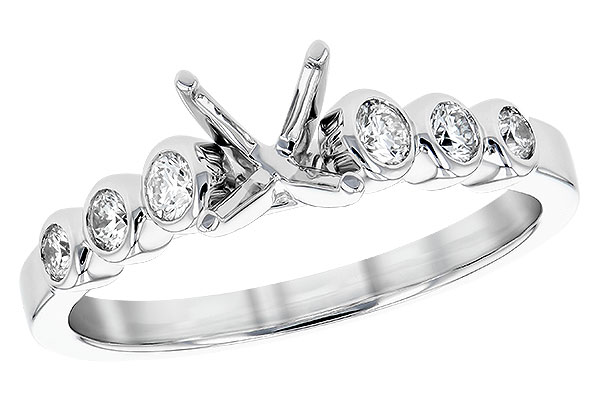 14K White Gold Diamond Semi-Mount Ring