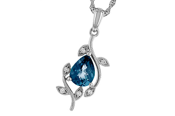 14K White Gold Topaz Necklace