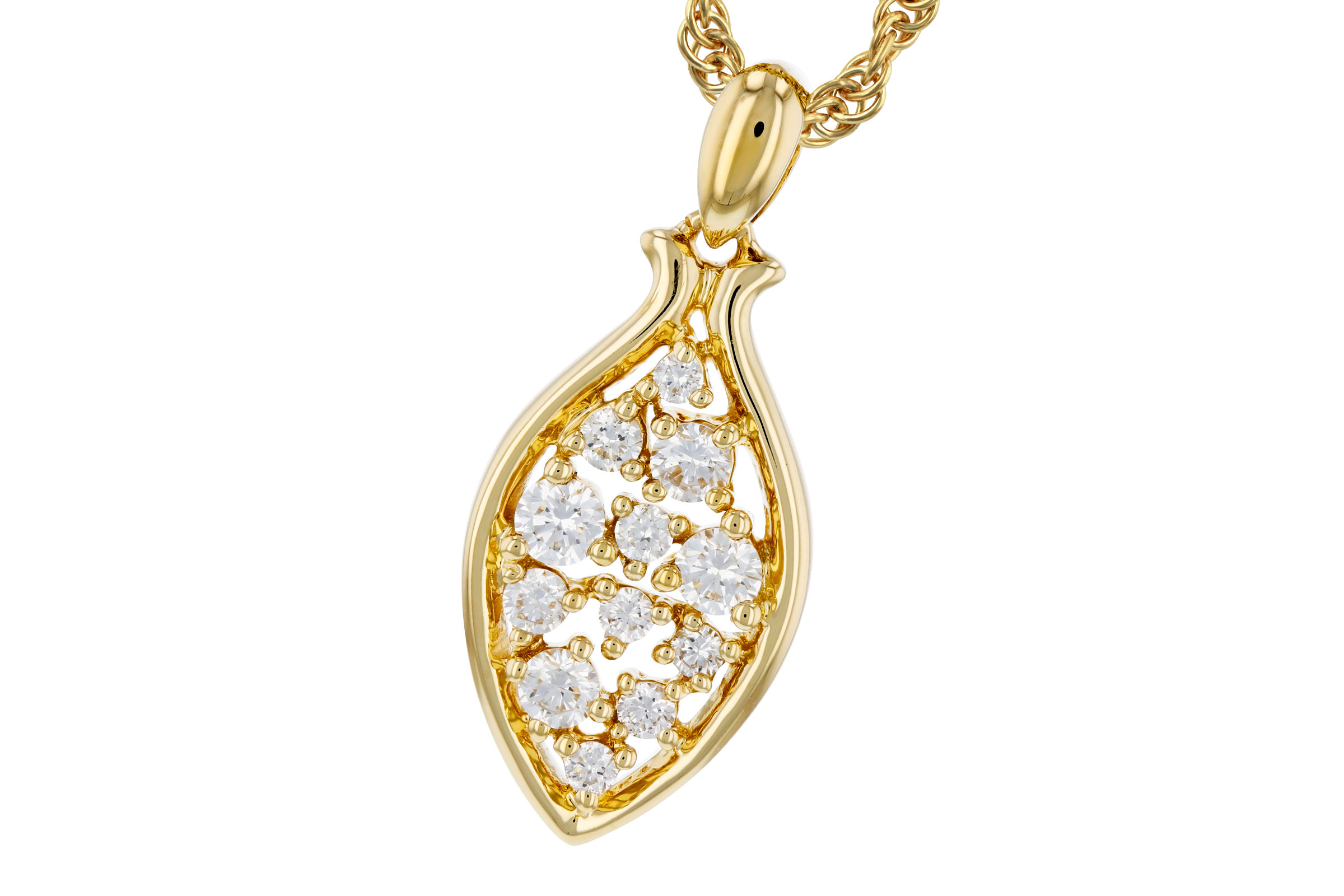14K Yellow Gold Diamond Necklace