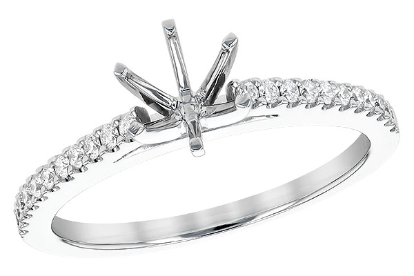 14K White Gold Diamond Semi-Mount Ring
