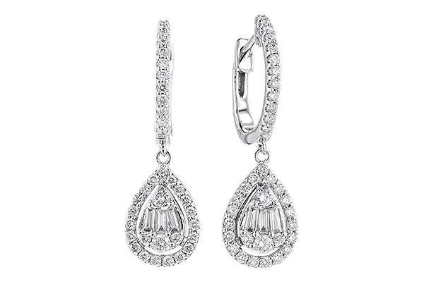 14K White Gold Diamond Earrings