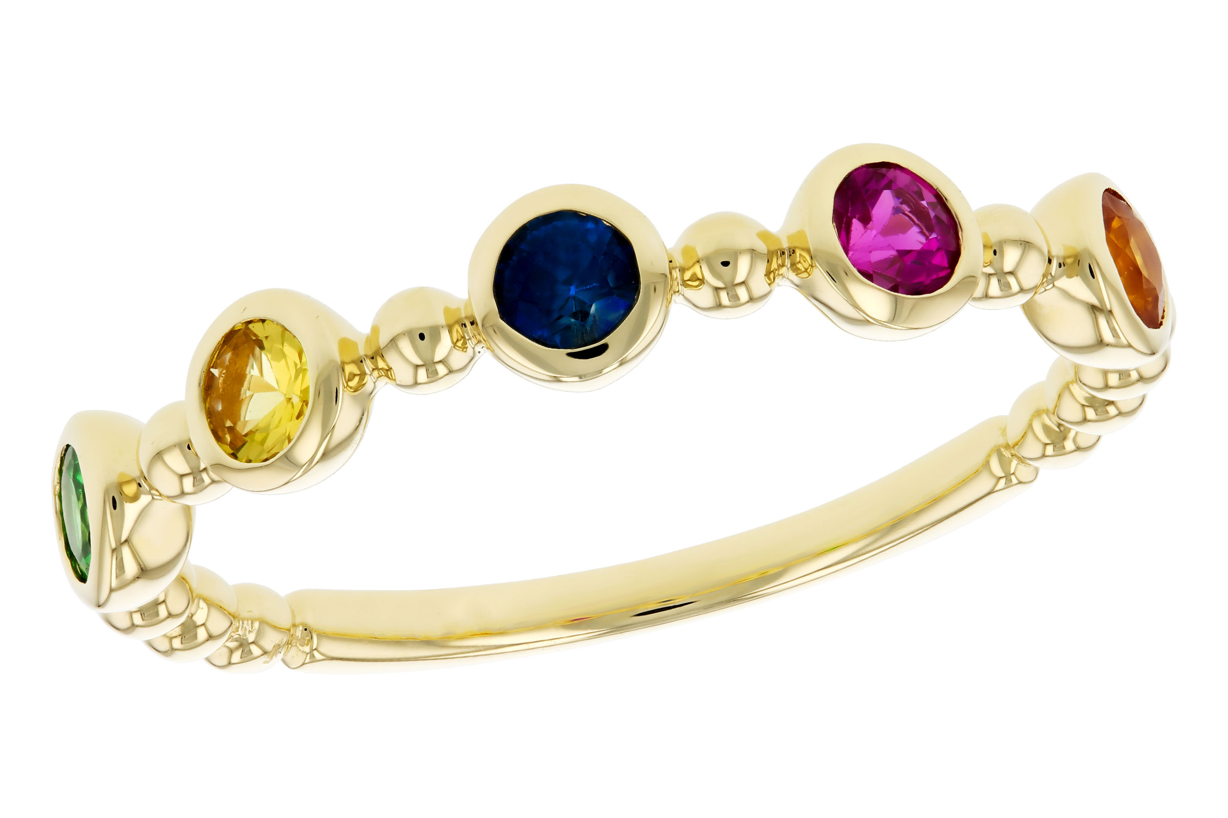 14K Yellow Gold Sapphire Anniversary Band