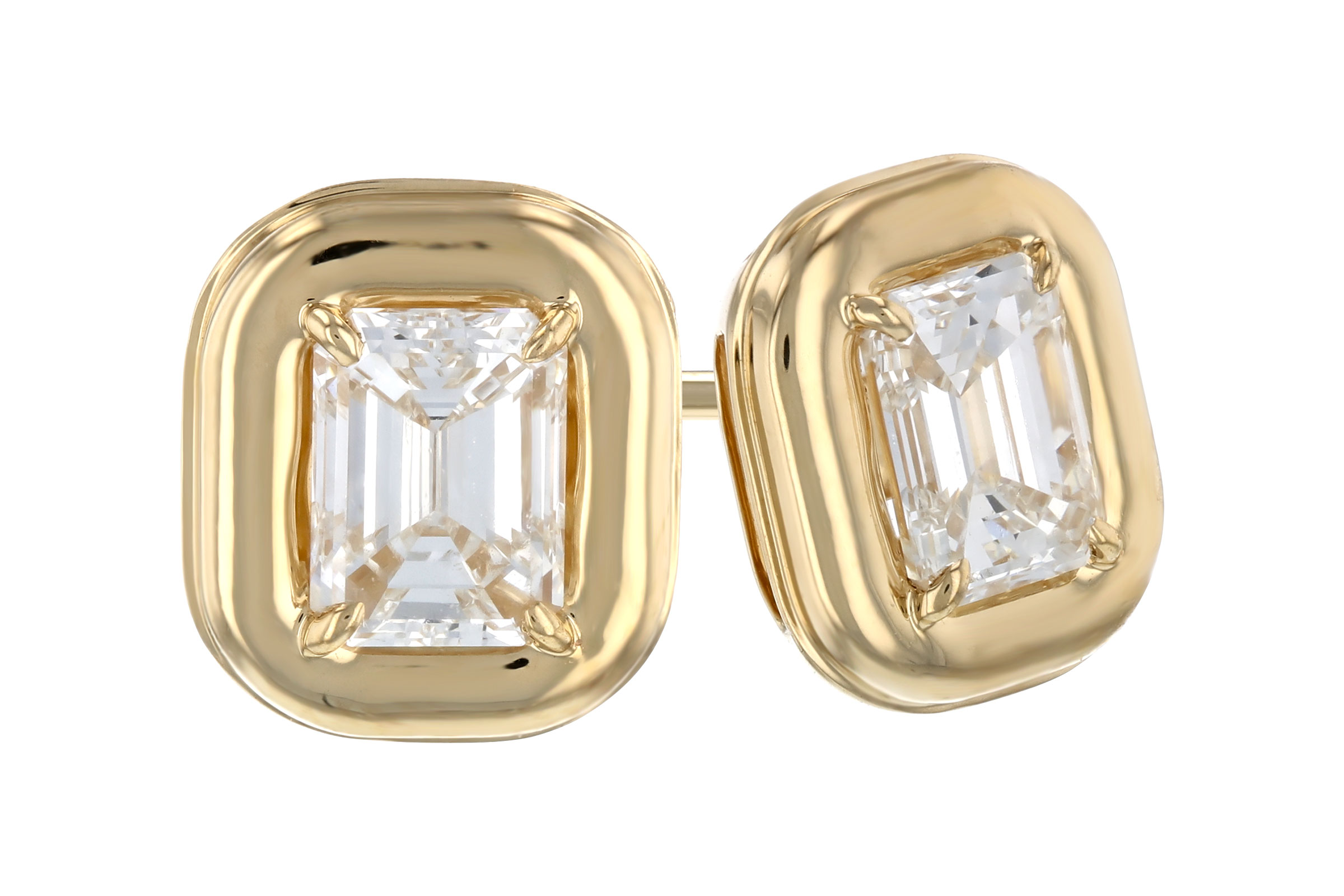 14K Yellow Gold Diamond Earrings