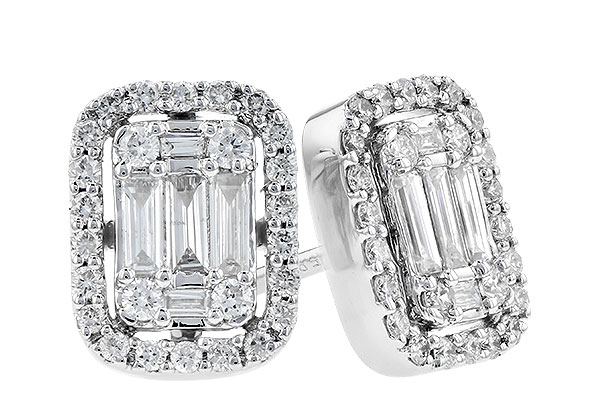 14K White Gold Diamond Earrings
