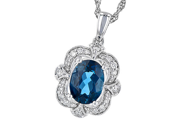 14K White Gold Topaz Necklace