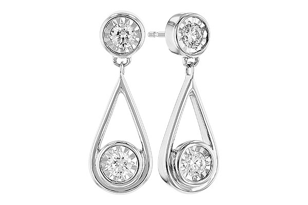 14K White Gold Diamond Earrings