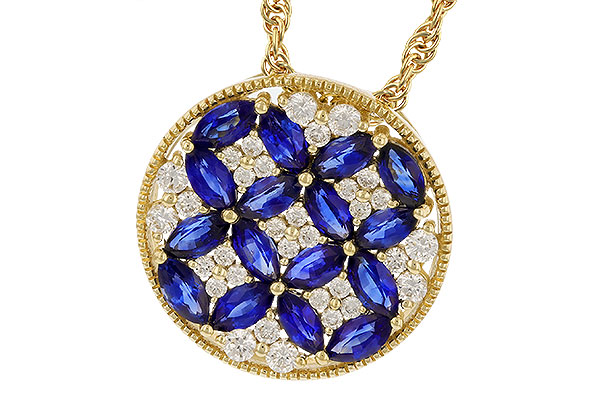 14K Yellow Gold Sapphire Necklace