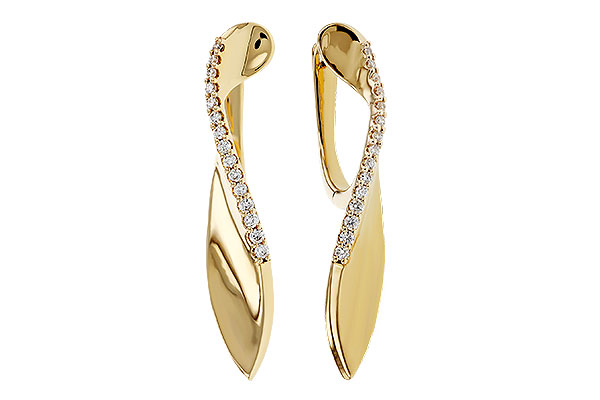 14K Yellow Gold Diamond Earrings