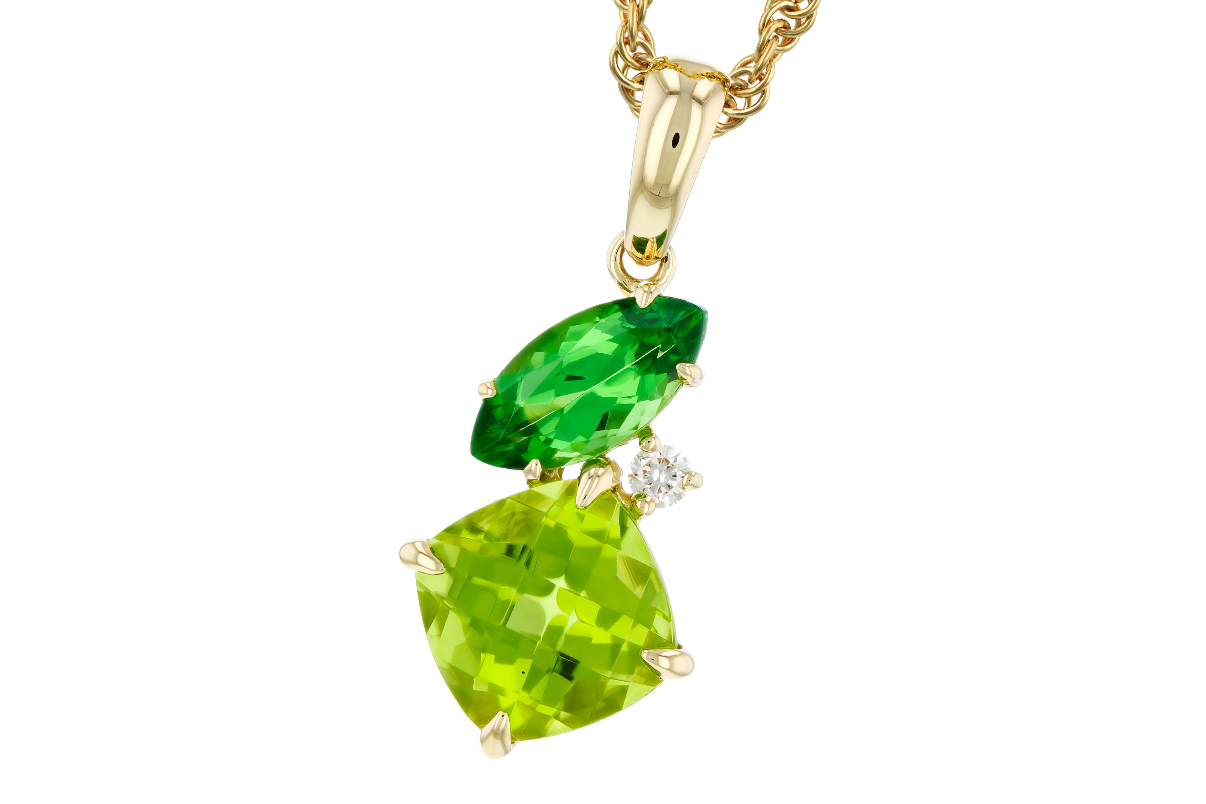 14K Yellow Gold Peridot Necklace