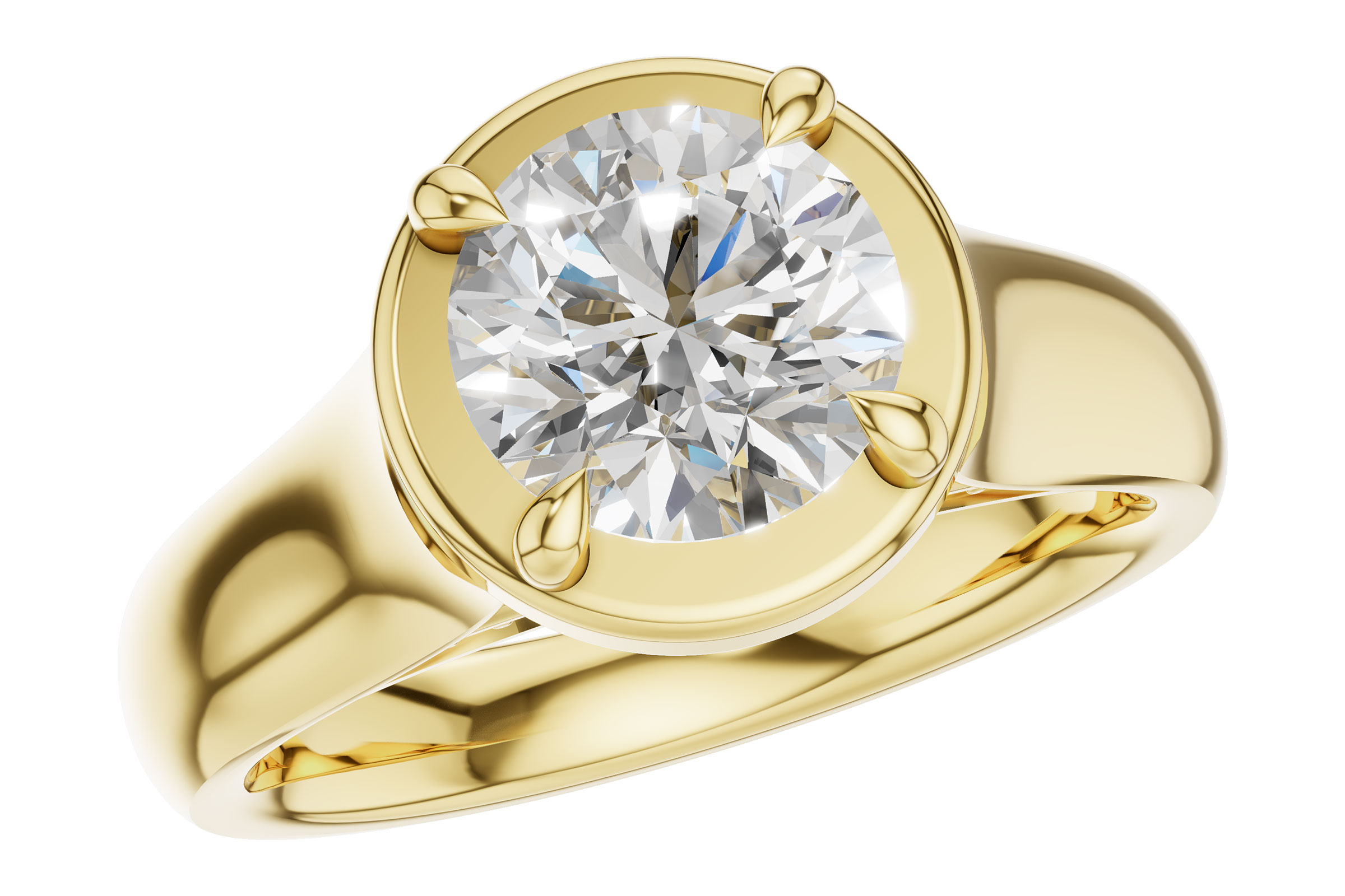 14K Yellow Gold Diamond Semi-Mount Ring