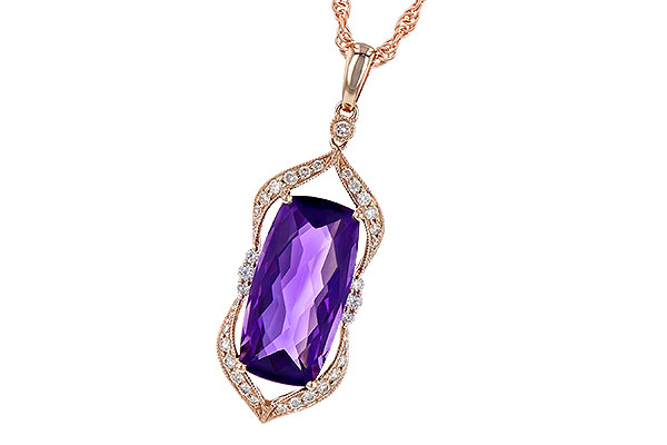 14K Rose Gold Amethyst Necklace