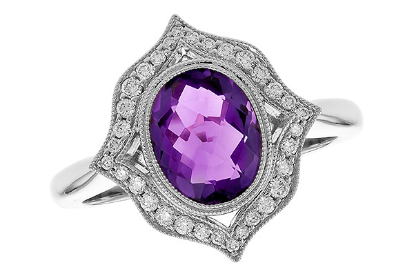 14K White Gold Amethyst Ring