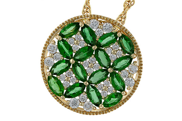 14K Yellow Gold Emerald Necklace