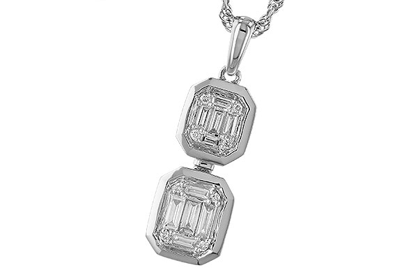 14K White Gold Diamond Necklace