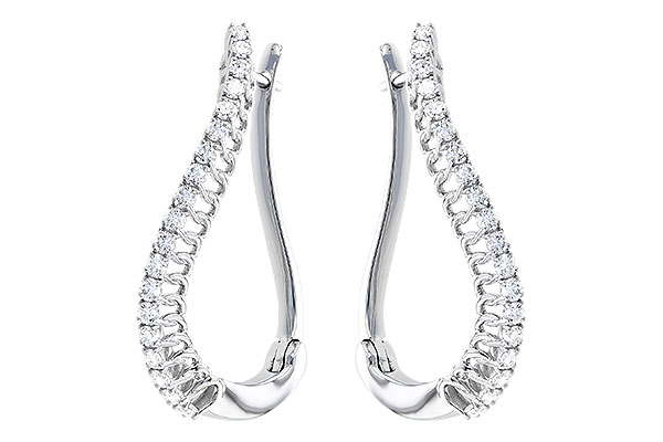 14K White Gold Diamond Earrings