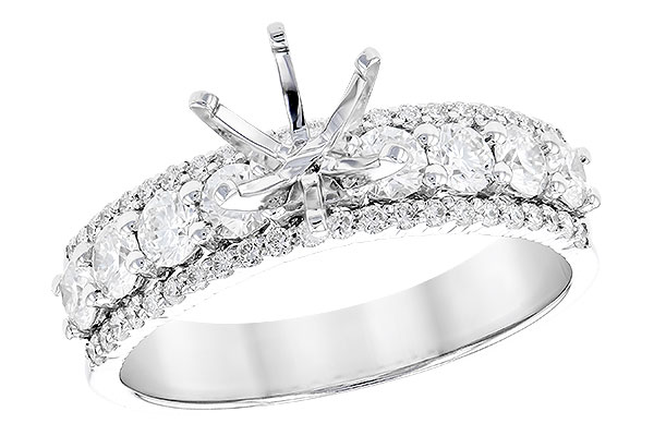 14K White Gold Diamond Semi-Mount Ring