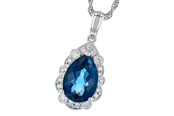 14K White Gold Topaz Necklace