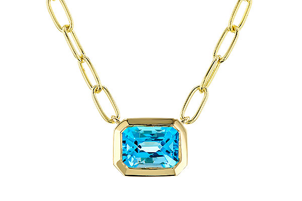 14K Yellow Gold Topaz Necklace
