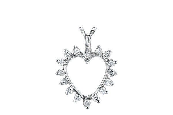 14K White Gold Diamond Pendant