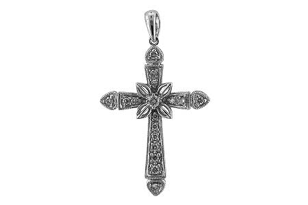 14K White Gold Diamond Pendant