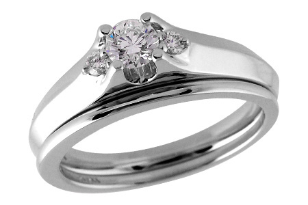 14K White Gold Diamond Wedding Set