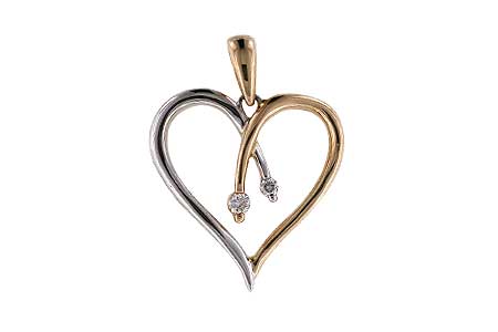 14K Two-Tone Diamond Pendant