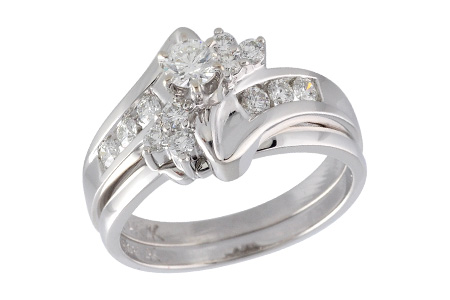 14K White Gold Diamond Wedding Set