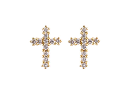 14K Yellow Gold Diamond Earrings