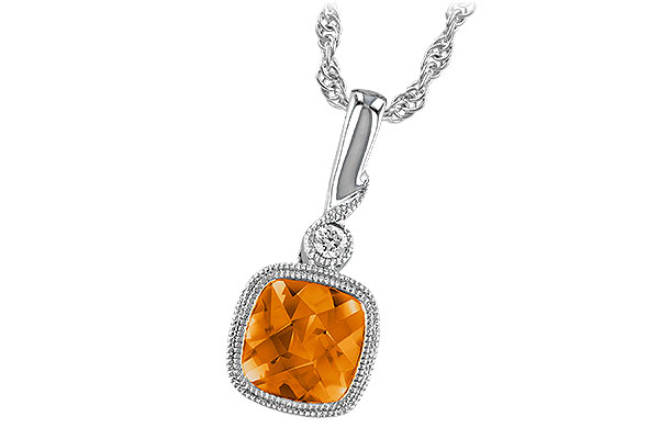 14K White Gold Citrine Necklace