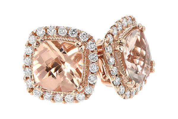14K Rose Gold Morganite Earrings