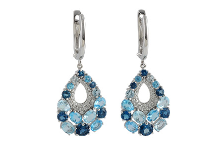 14K White Gold Topaz Earrings