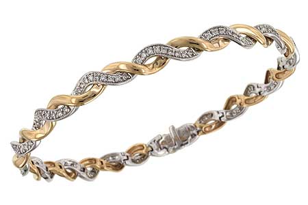 14K Two-Tone Diamond Bracelet