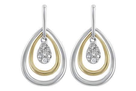 14K Two-Tone Diamond Earrings
