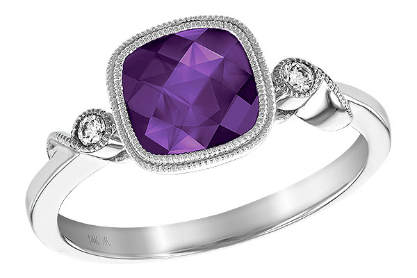 14K White Gold Amethyst Ring