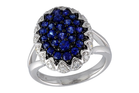 14K White Gold Sapphire Ring