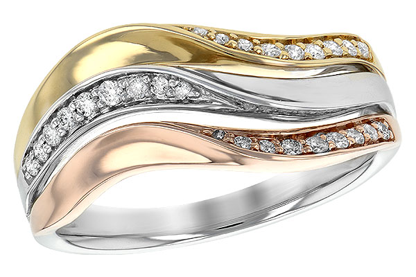 14K Tri-Color Diamond Ring