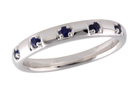 14K White Gold Sapphire Anniversary Band