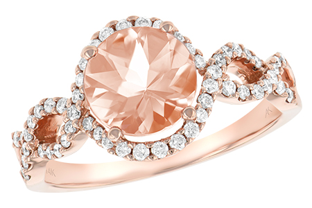 14K Rose Gold Morganite Ring