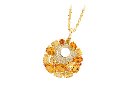 14K Yellow Gold Citrine Necklace